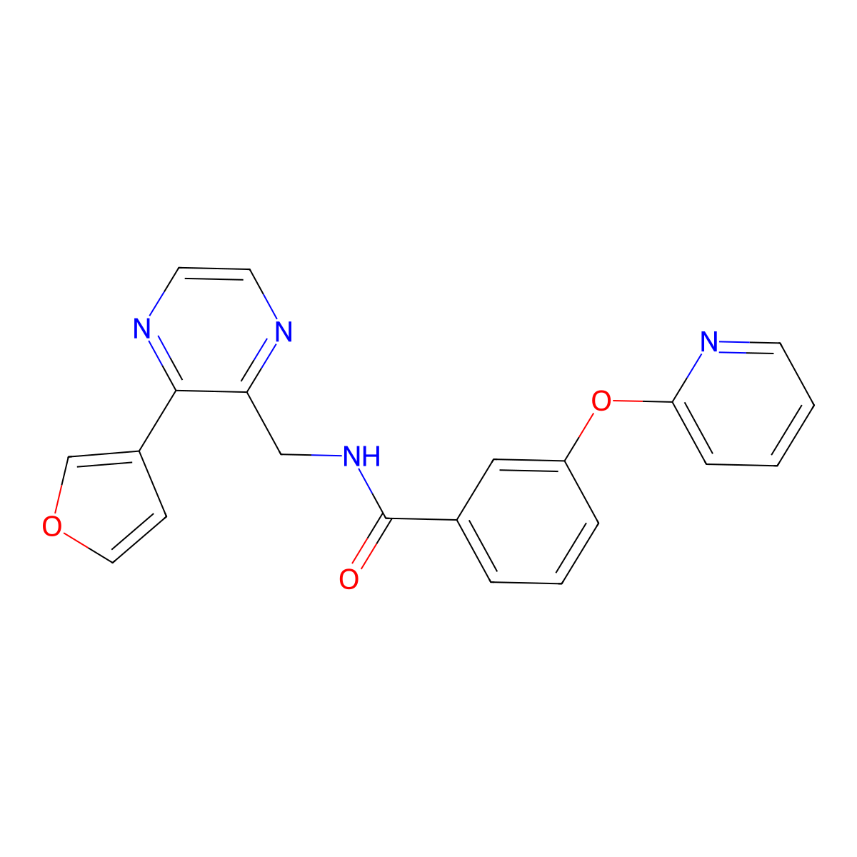 N-{[3-(furan-3-yl)pyrazin-2-yl]methyl}-3-(pyridin-2-yloxy)benzamide molecular structure, CAS 2034236-80-9