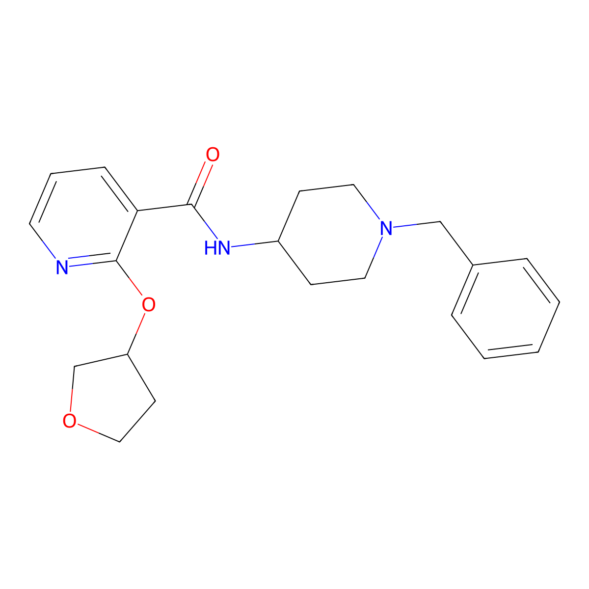 N-(1-benzylpiperidin-4-yl)-2-((tetrahydrofuran-3-yl)oxy)nicotinamide molecular structure, CAS 2034236-91-2