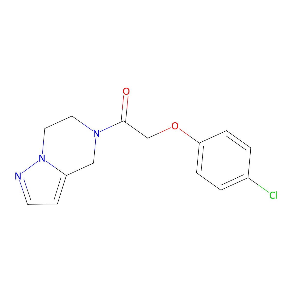 2-(4-chlorophenoxy)-1-(6,7-dihydropyrazolo[1,5-a]pyrazin-5(4H)-yl)ethanone molecular structure, CAS 2034237-00-6