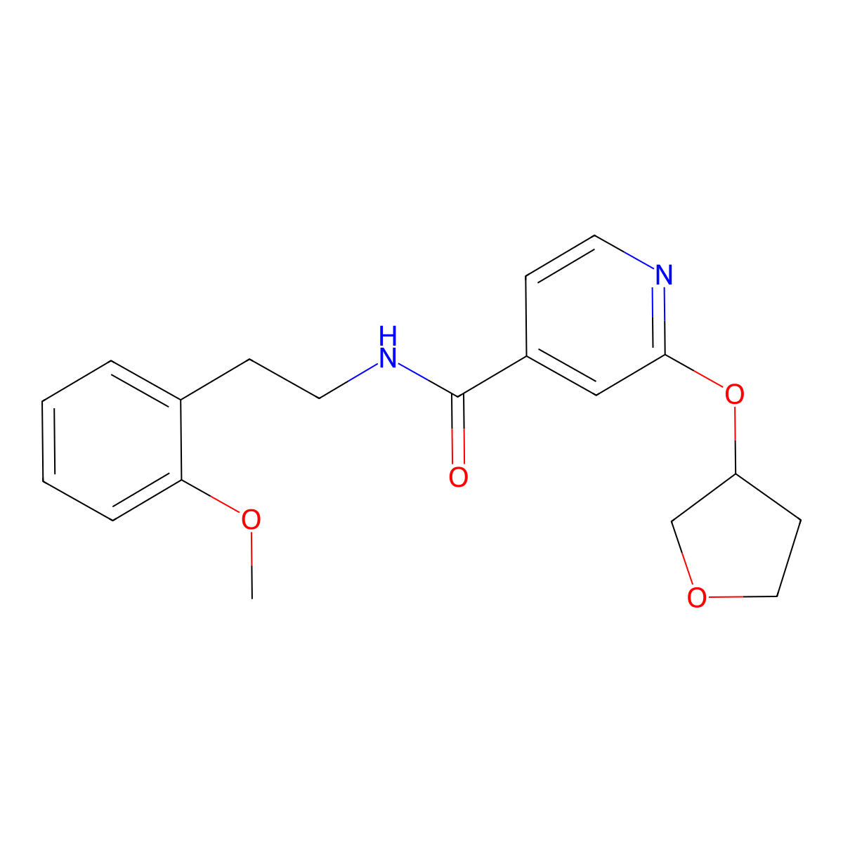 N-(2-methoxyphenethyl)-2-((tetrahydrofuran-3-yl)oxy)isonicotinamide molecular structure, CAS 2034237-01-7