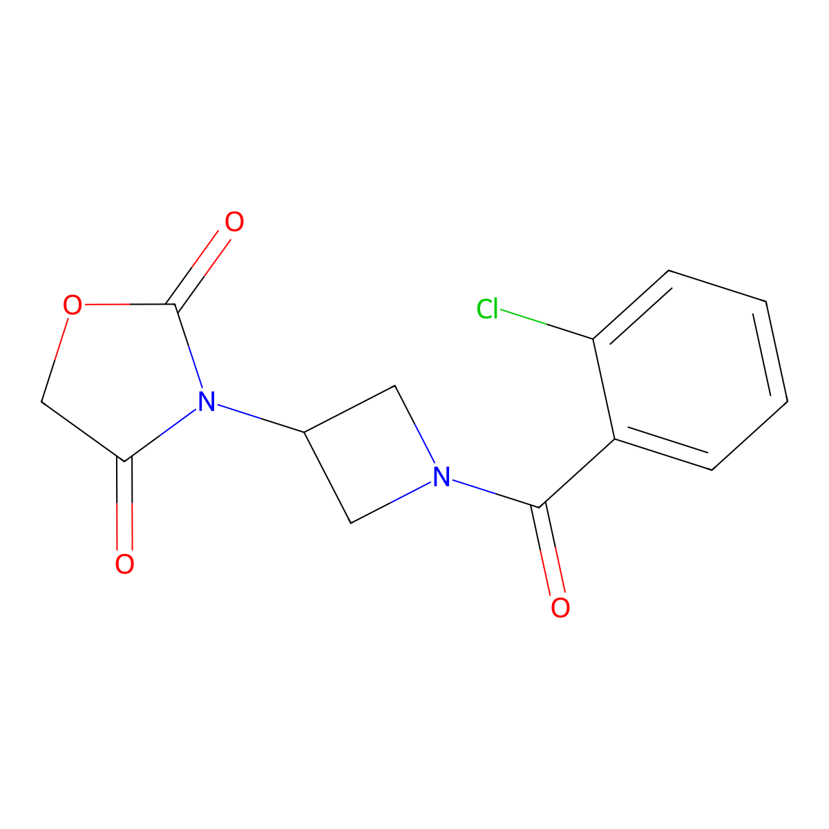 3-(1-(2-Chlorobenzoyl)azetidin-3-yl)oxazolidine-2,4-dione molecular structure, CAS 2034237-05-1