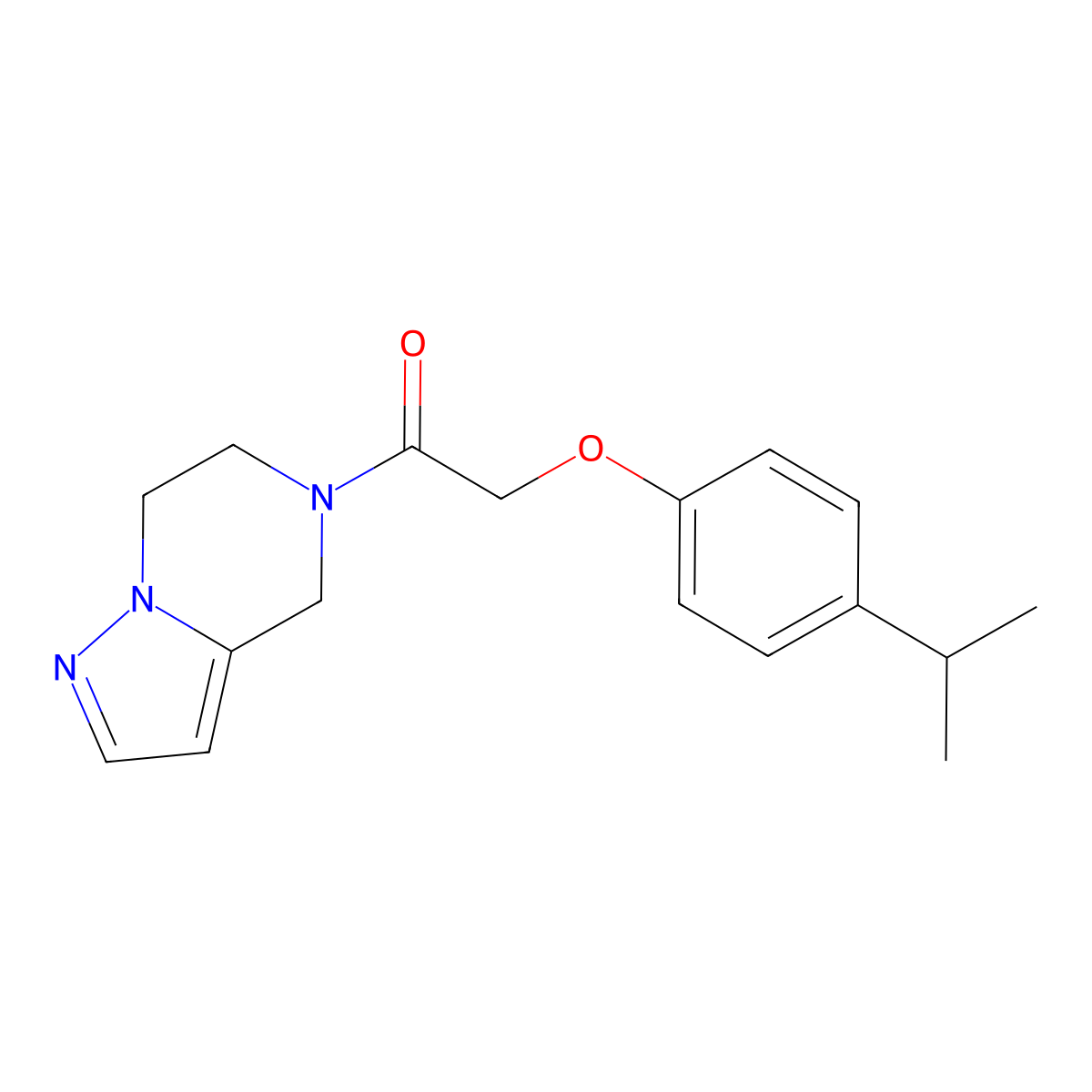 1-(6,7-dihydropyrazolo[1,5-a]pyrazin-5(4H)-yl)-2-(4-isopropylphenoxy)ethanone molecular structure, CAS 2034237-07-3
