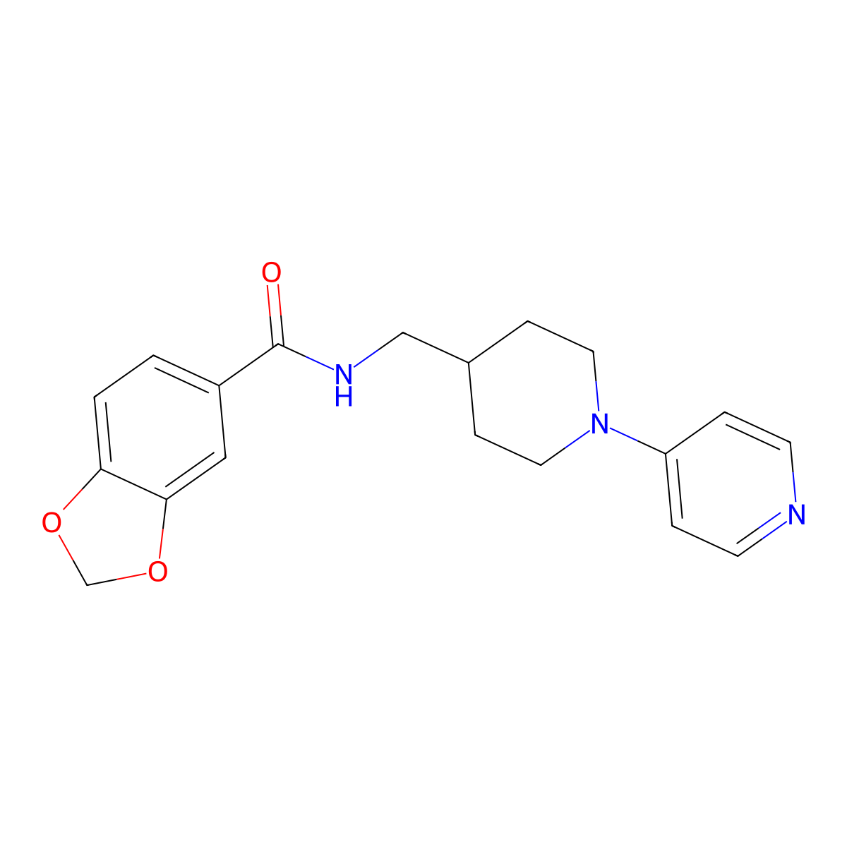 N-((1-(pyridin-4-yl)piperidin-4-yl)methyl)benzo[d][1,3]dioxole-5-carboxamide molecular structure, CAS 2034237-10-8