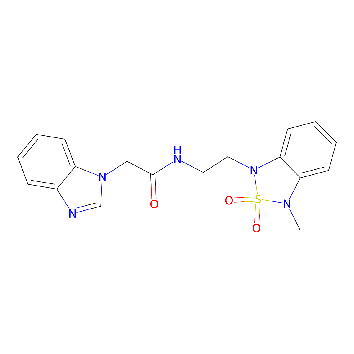 2-(1H-benzo[d]imidazol-1-yl)-N-(2-(3-methyl-2,2-dioxidobenzo[c][1,2,5]thiadiazol-1(3H)-yl)ethyl)acetamide molecular structure, CAS 2034237-16-4