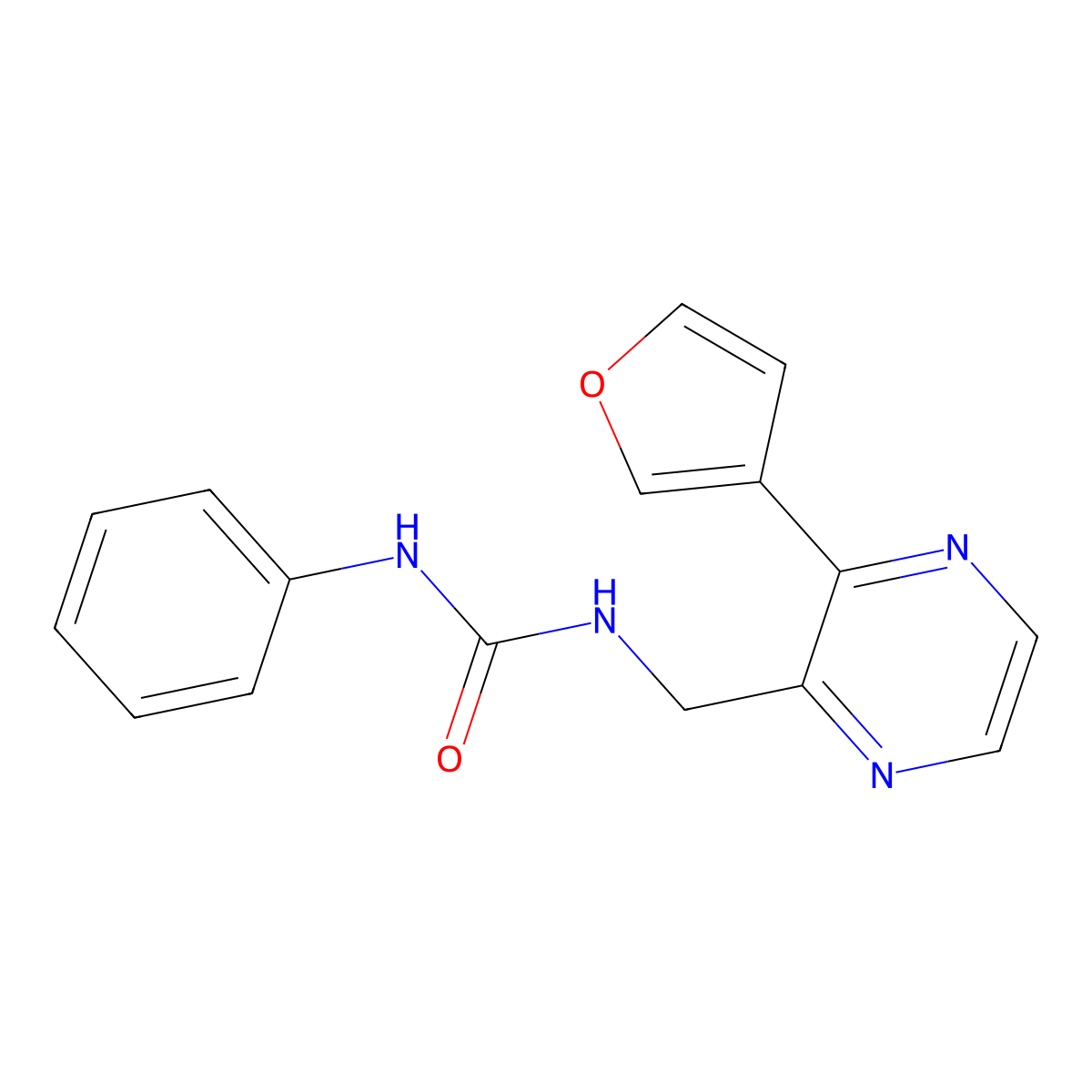 1-((3-(Furan-3-yl)pyrazin-2-yl)methyl)-3-phenylurea molecular structure, CAS 2034237-28-8