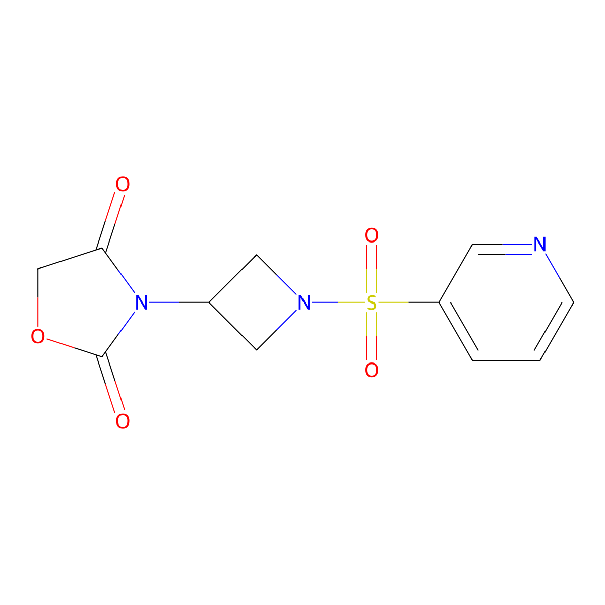 3-(1-(Pyridin-3-ylsulfonyl)azetidin-3-yl)oxazolidine-2,4-dione molecular structure, CAS 2034237-32-4