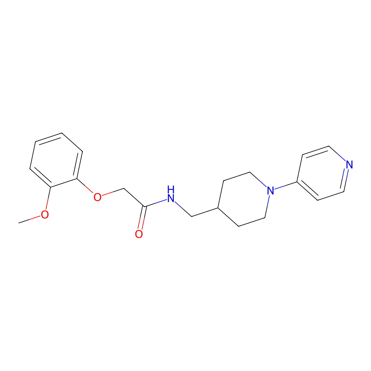 2-(2-methoxyphenoxy)-N-((1-(pyridin-4-yl)piperidin-4-yl)methyl)acetamide molecular structure, CAS 2034237-38-0