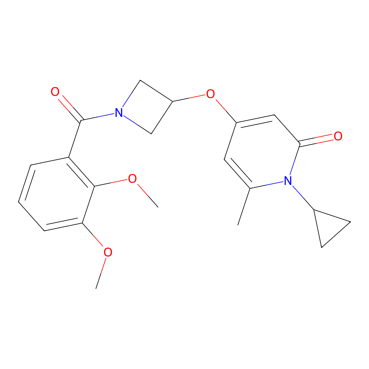 1-cyclopropyl-4-((1-(2,3-dimethoxybenzoyl)azetidin-3-yl)oxy)-6-methylpyridin-2(1H)-one molecular structure, CAS 2034237-55-1