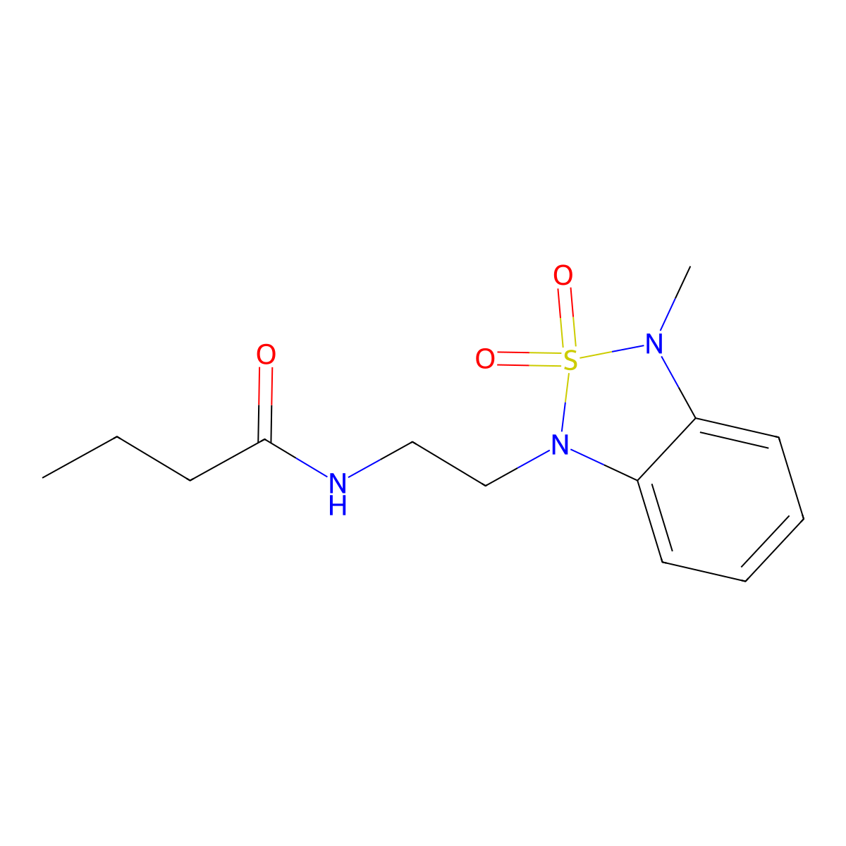 N-(2-(3-methyl-2,2-dioxidobenzo[c][1,2,5]thiadiazol-1(3H)-yl)ethyl)butyramide molecular structure, CAS 2034237-58-4