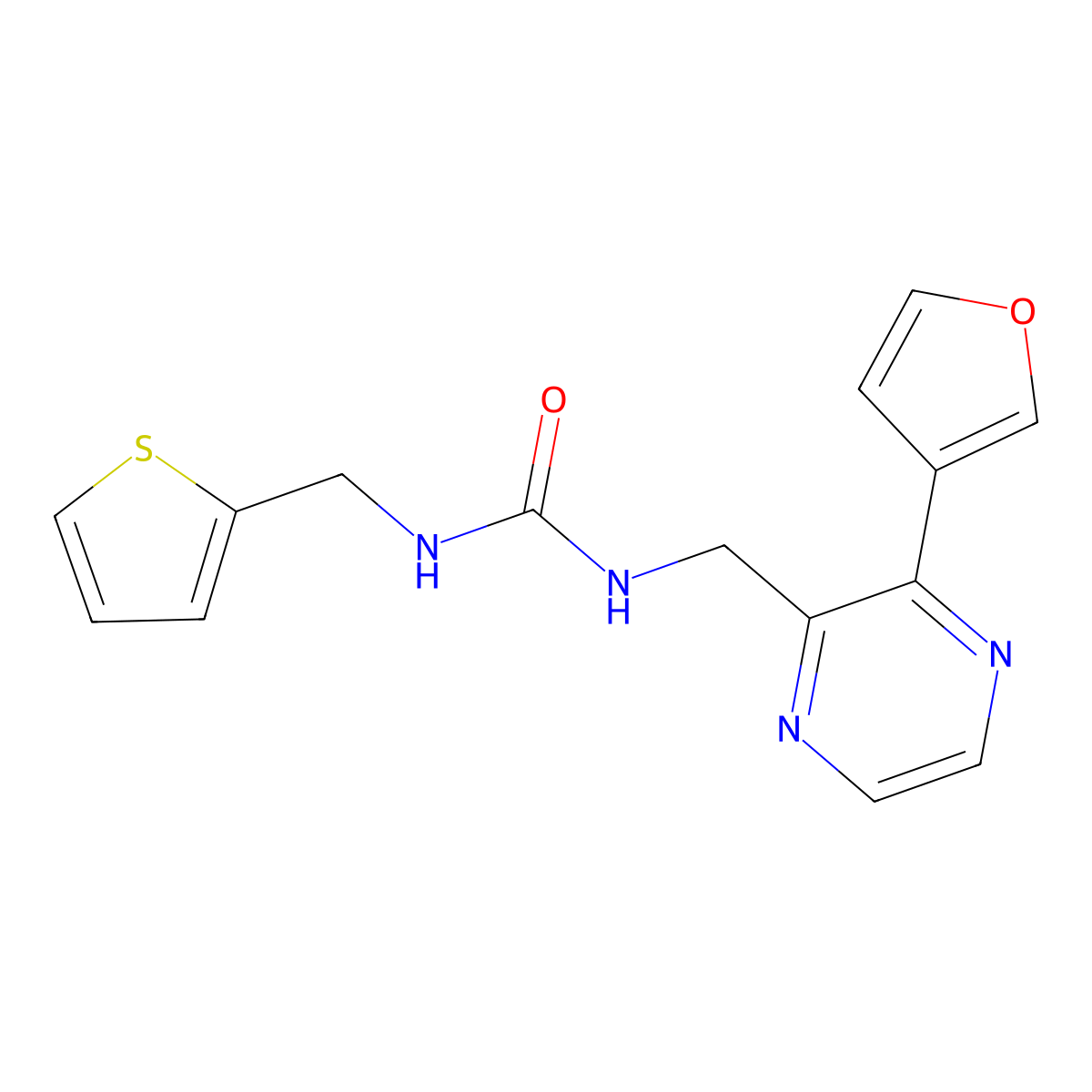1-((3-(Furan-3-yl)pyrazin-2-yl)methyl)-3-(thiophen-2-ylmethyl)urea molecular structure, CAS 2034237-59-5