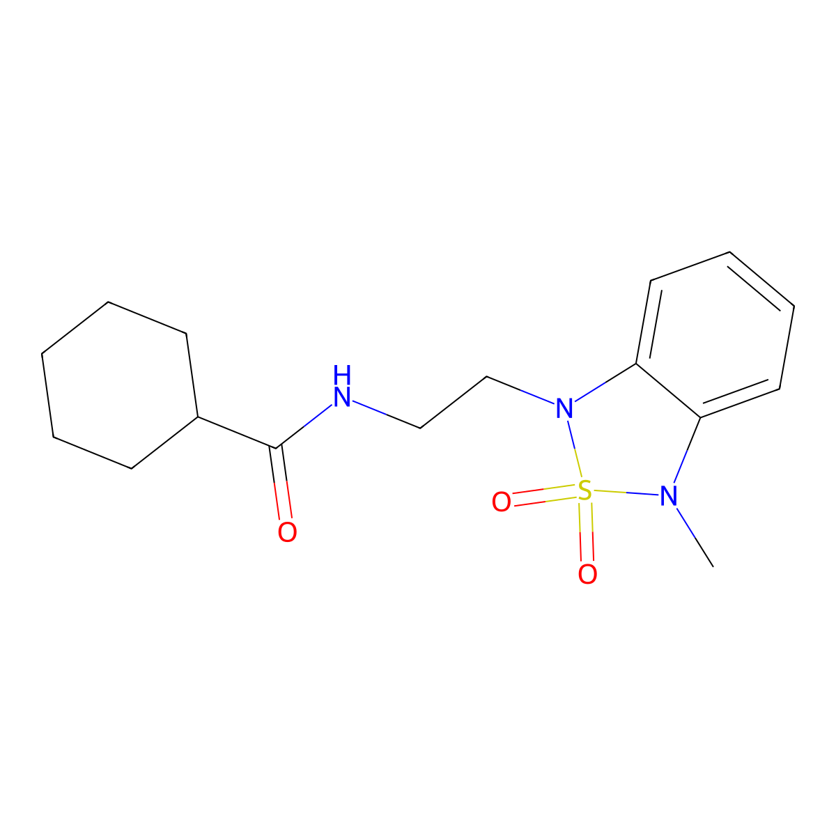 N-(2-(3-methyl-2,2-dioxidobenzo[c][1,2,5]thiadiazol-1(3H)-yl)ethyl)cyclohexanecarboxamide molecular structure, CAS 2034237-72-2