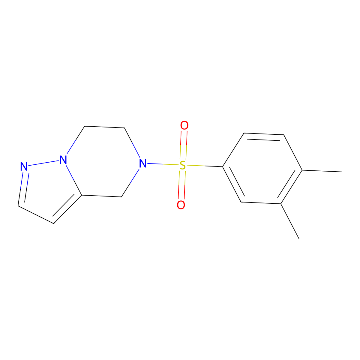 5-((3,4-Dimethylphenyl)sulfonyl)-4,5,6,7-tetrahydropyrazolo[1,5-a]pyrazine molecular structure, CAS 2034237-80-2
