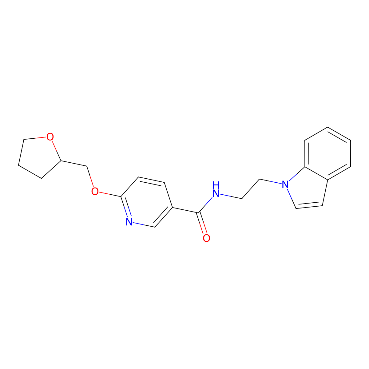 N-(2-(1H-indol-1-yl)ethyl)-6-((tetrahydrofuran-2-yl)methoxy)nicotinamide molecular structure, CAS 2034237-83-5