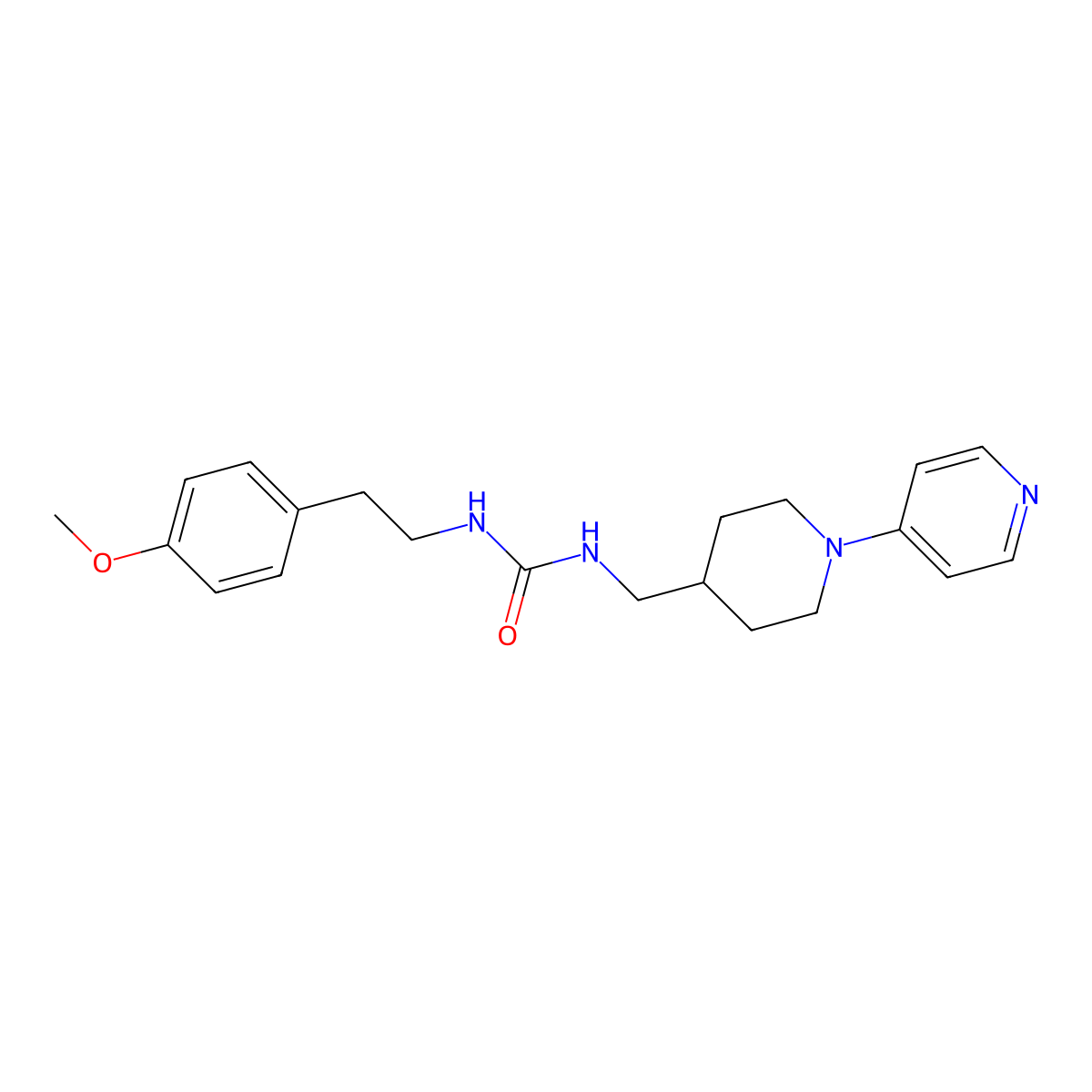 1-(4-Methoxyphenethyl)-3-((1-(pyridin-4-yl)piperidin-4-yl)methyl)urea molecular structure, CAS 2034237-98-2