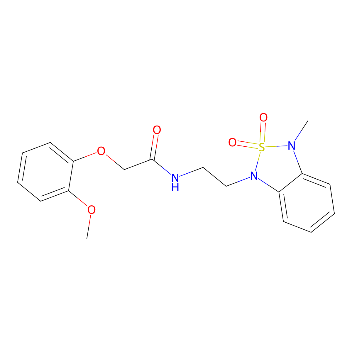 2-(2-methoxyphenoxy)-N-(2-(3-methyl-2,2-dioxidobenzo[c][1,2,5]thiadiazol-1(3H)-yl)ethyl)acetamide molecular structure, CAS 2034237-99-3