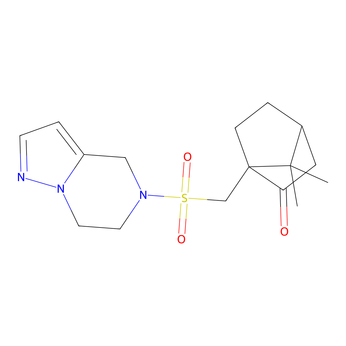 1-(((6,7-dihydropyrazolo[1,5-a]pyrazin-5(4H)-yl)sulfonyl)methyl)-7,7-dimethylbicyclo[2.2.1]heptan-2-one molecular structure, CAS 2034238-04-3