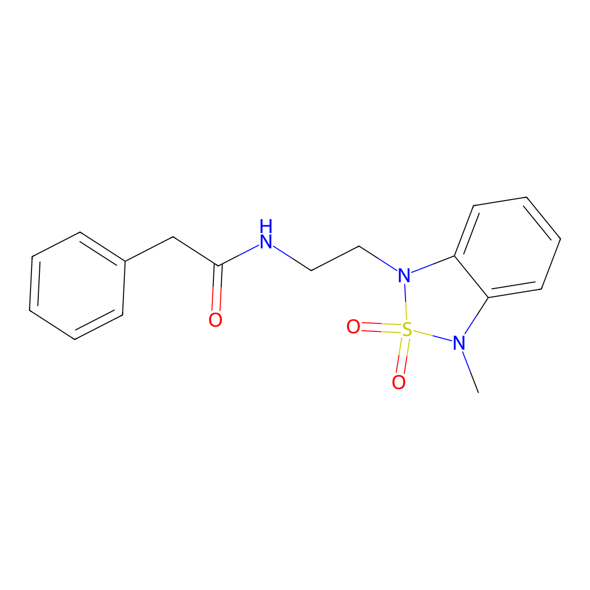 N-(2-(3-methyl-2,2-dioxidobenzo[c][1,2,5]thiadiazol-1(3H)-yl)ethyl)-2-phenylacetamide molecular structure, CAS 2034238-07-6