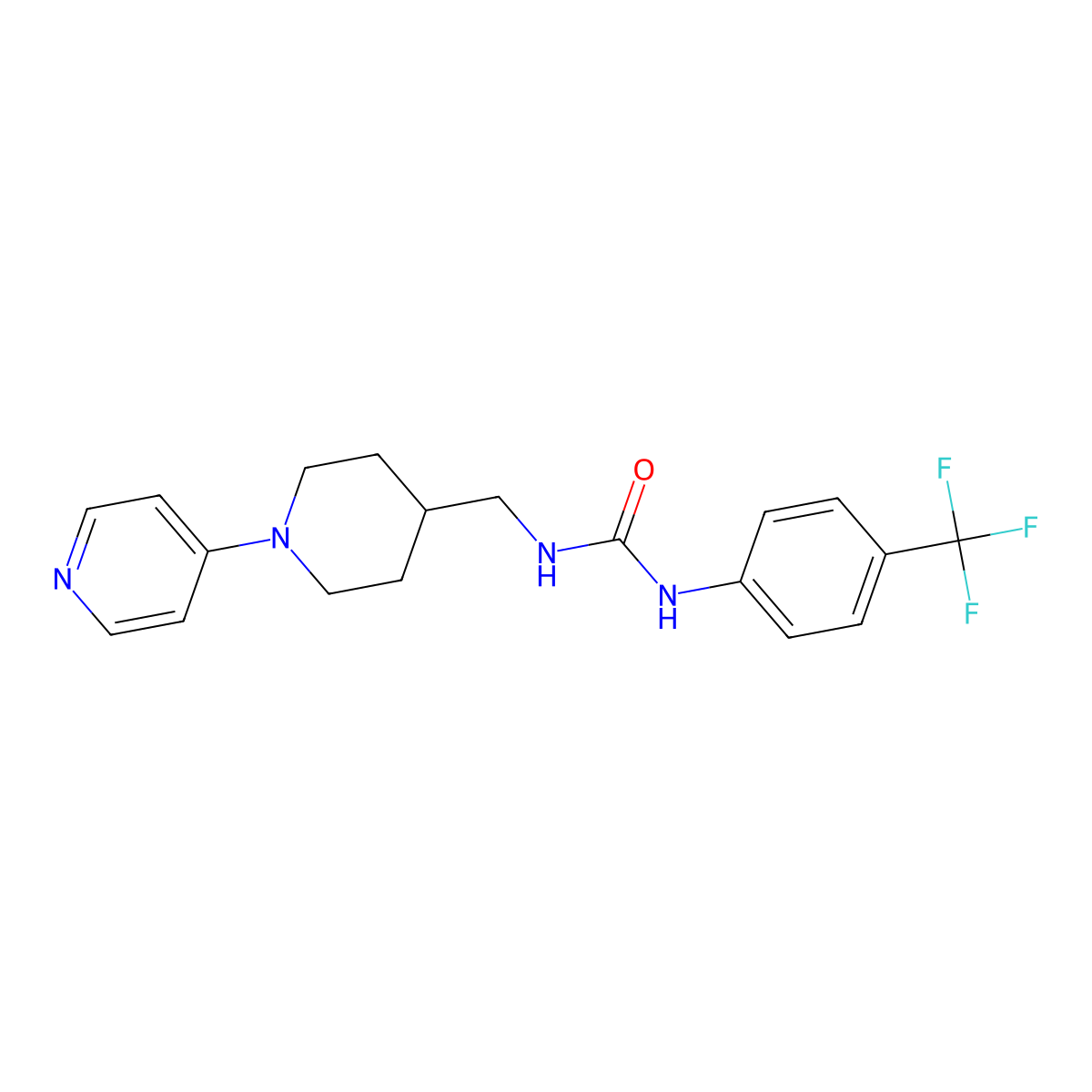 1-((1-(Pyridin-4-yl)piperidin-4-yl)methyl)-3-(4-(trifluoromethyl)phenyl)urea molecular structure, CAS 2034238-17-8