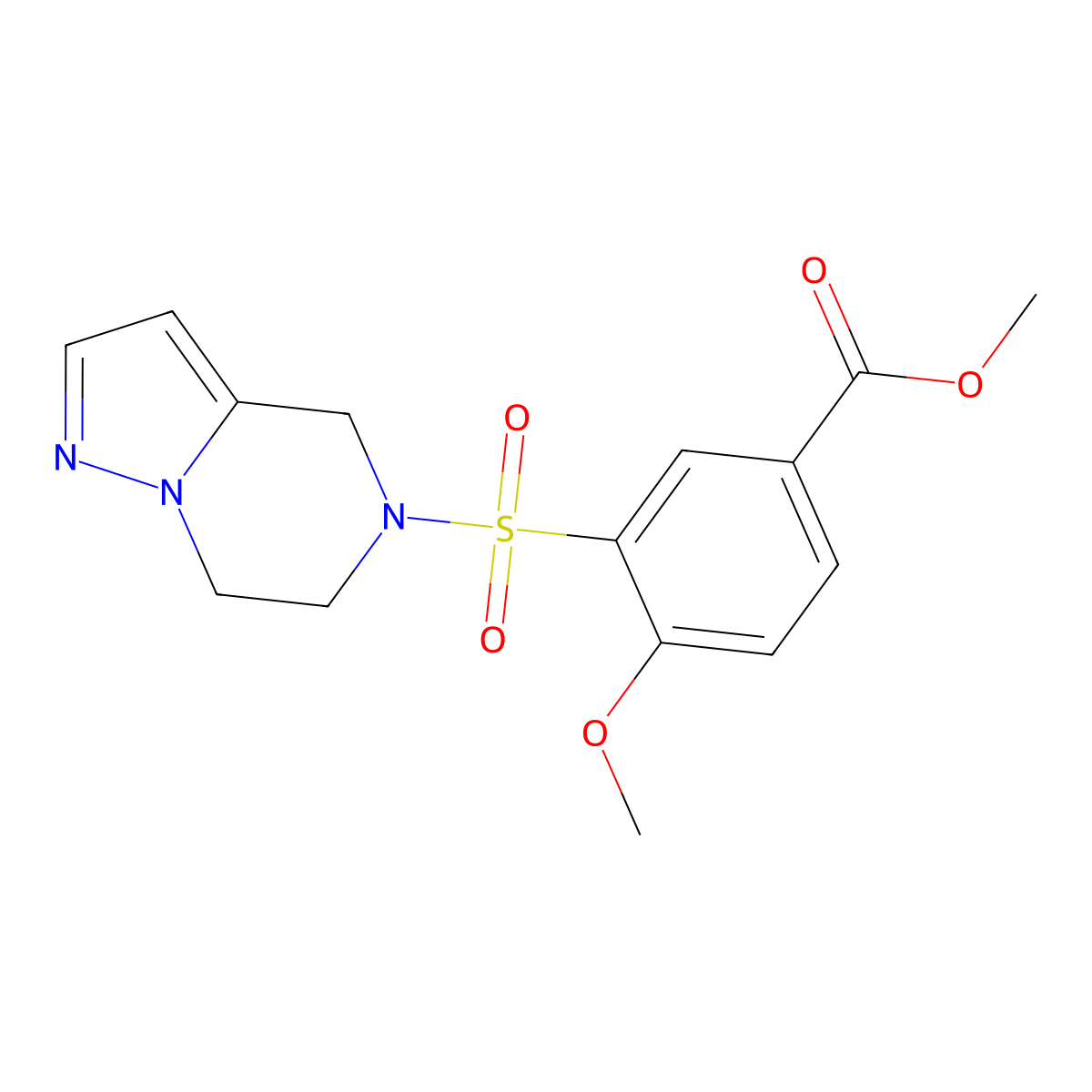 methyl 3-((6,7-dihydropyrazolo[1,5-a]pyrazin-5(4H)-yl)sulfonyl)-4-methoxybenzoate molecular structure, CAS 2034238-18-9