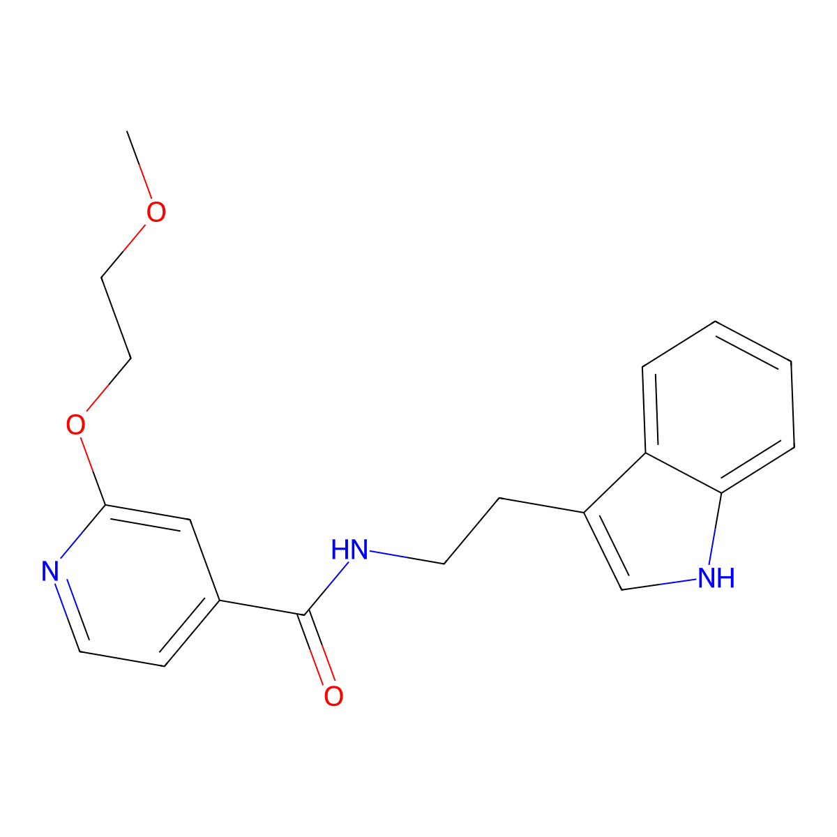 N-(2-(1H-indol-3-yl)ethyl)-2-(2-methoxyethoxy)isonicotinamide molecular structure, CAS 2034238-52-1