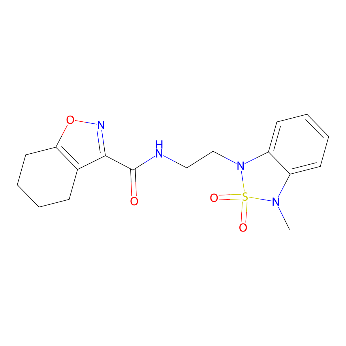 N-(2-(3-methyl-2,2-dioxidobenzo[c][1,2,5]thiadiazol-1(3H)-yl)ethyl)-4,5,6,7-tetrahydrobenzo[d]isoxazole-3-carboxamide molecular structure, CAS 2034238-53-2