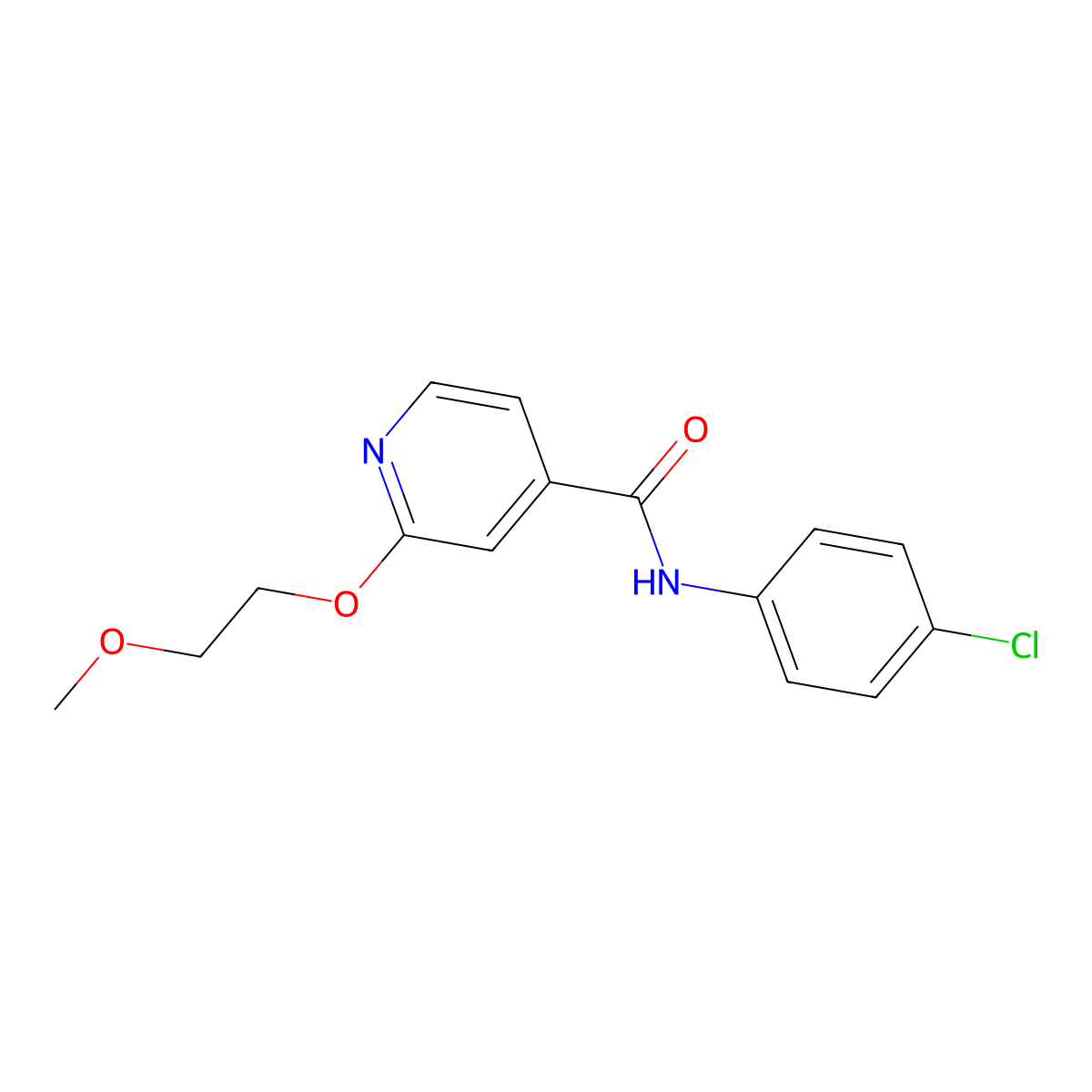 N-(4-chlorophenyl)-2-(2-methoxyethoxy)isonicotinamide molecular structure, CAS 2034238-62-3