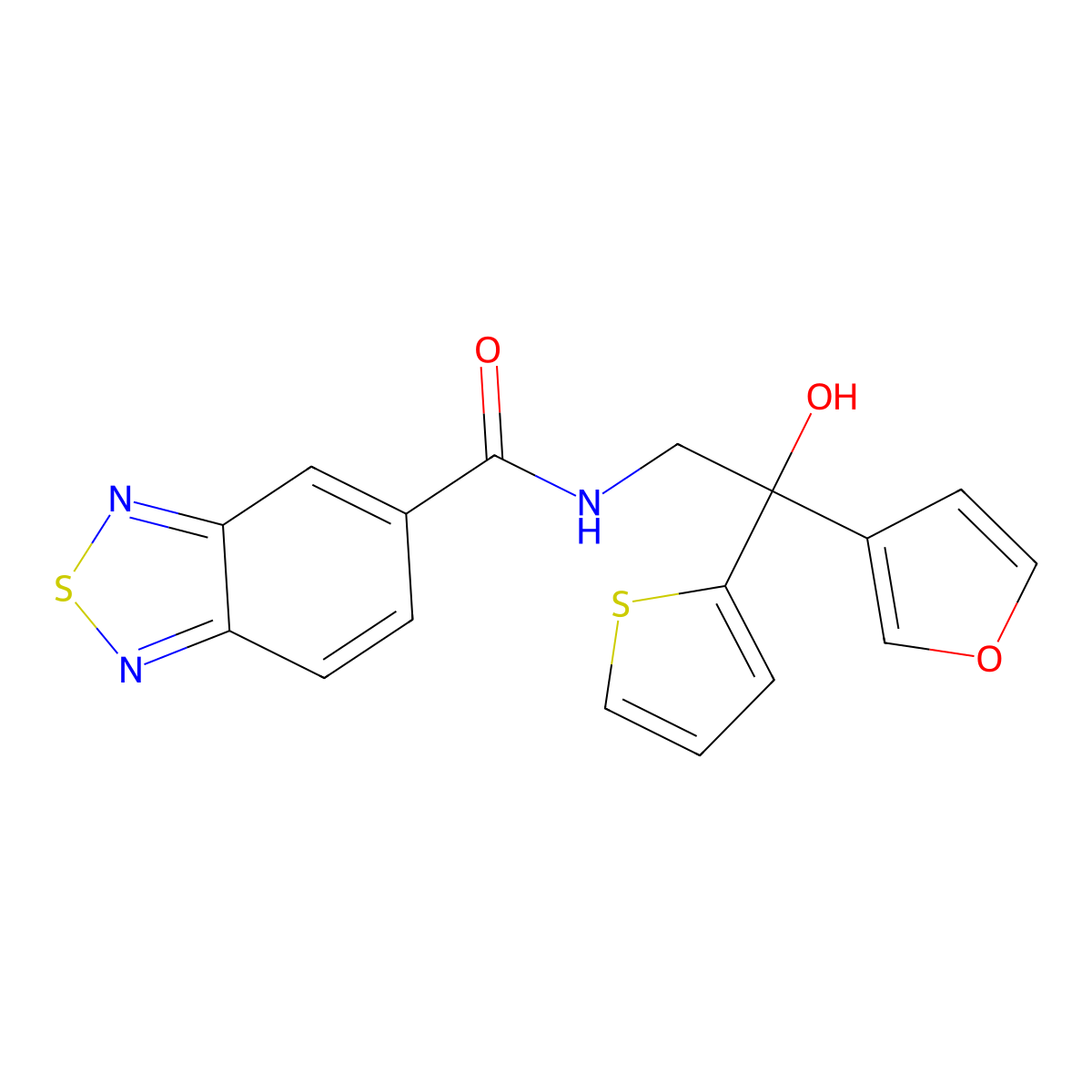 N-(2-(furan-3-yl)-2-hydroxy-2-(thiophen-2-yl)ethyl)benzo[c][1,2,5]thiadiazole-5-carboxamide molecular structure, CAS 2034238-64-5