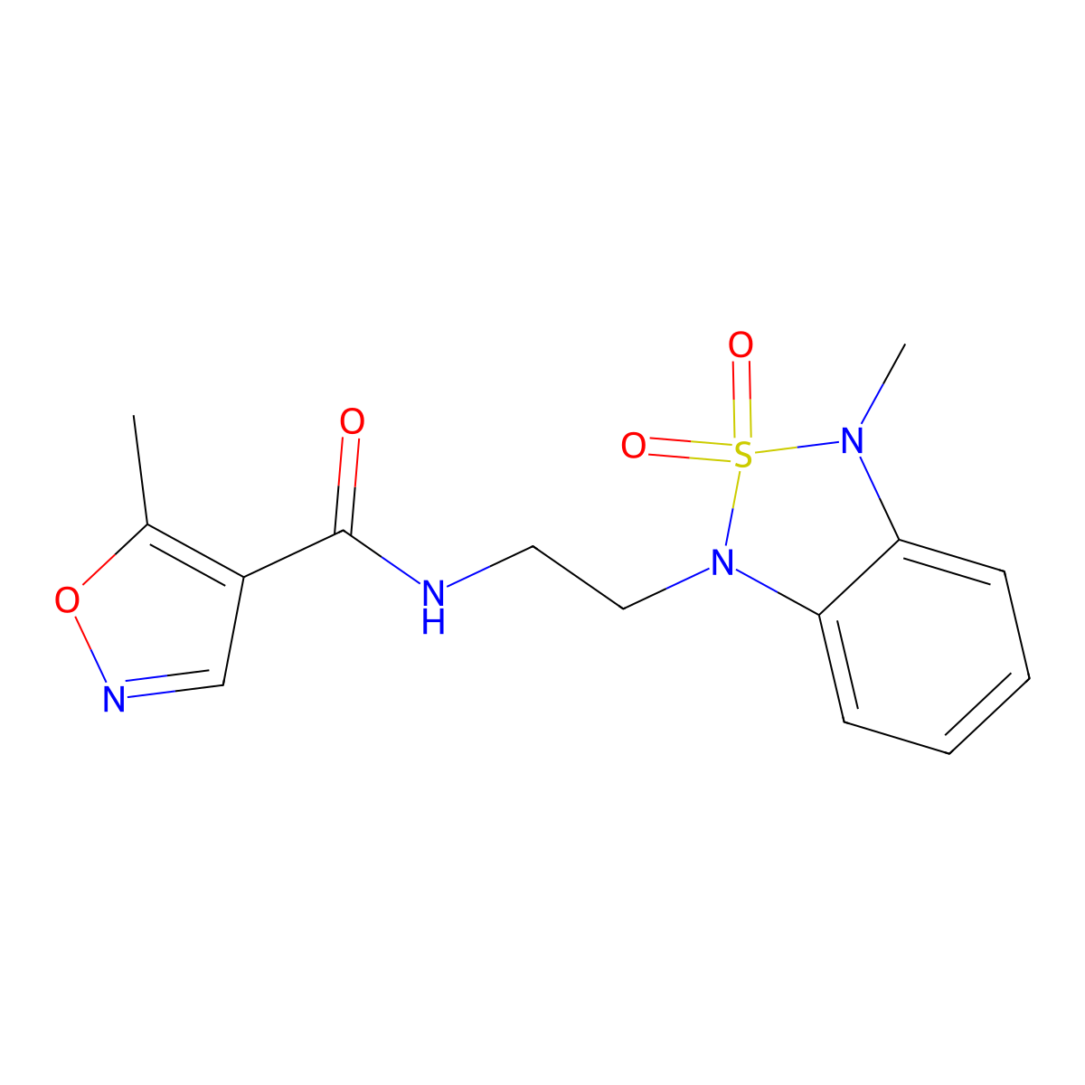 5-methyl-N-(2-(3-methyl-2,2-dioxidobenzo[c][1,2,5]thiadiazol-1(3H)-yl)ethyl)isoxazole-4-carboxamide molecular structure, CAS 2034238-65-6