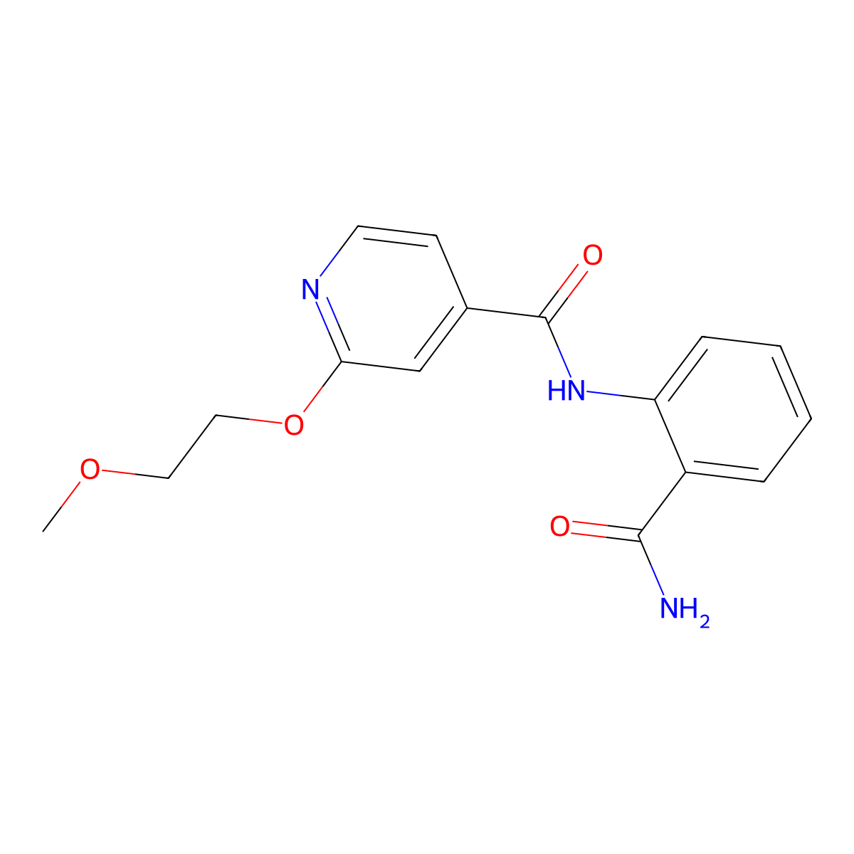 N-(2-carbamoylphenyl)-2-(2-methoxyethoxy)isonicotinamide molecular structure, CAS 2034238-67-8