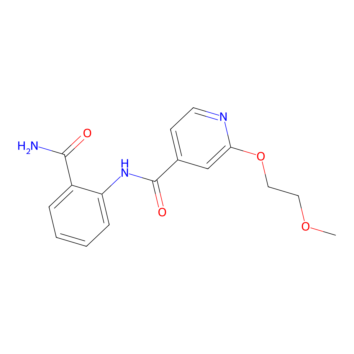 N-(2-carbamoylphenyl)-2-(2-methoxyethoxy)isonicotinamide molecular structure, CAS 2034238-67-8