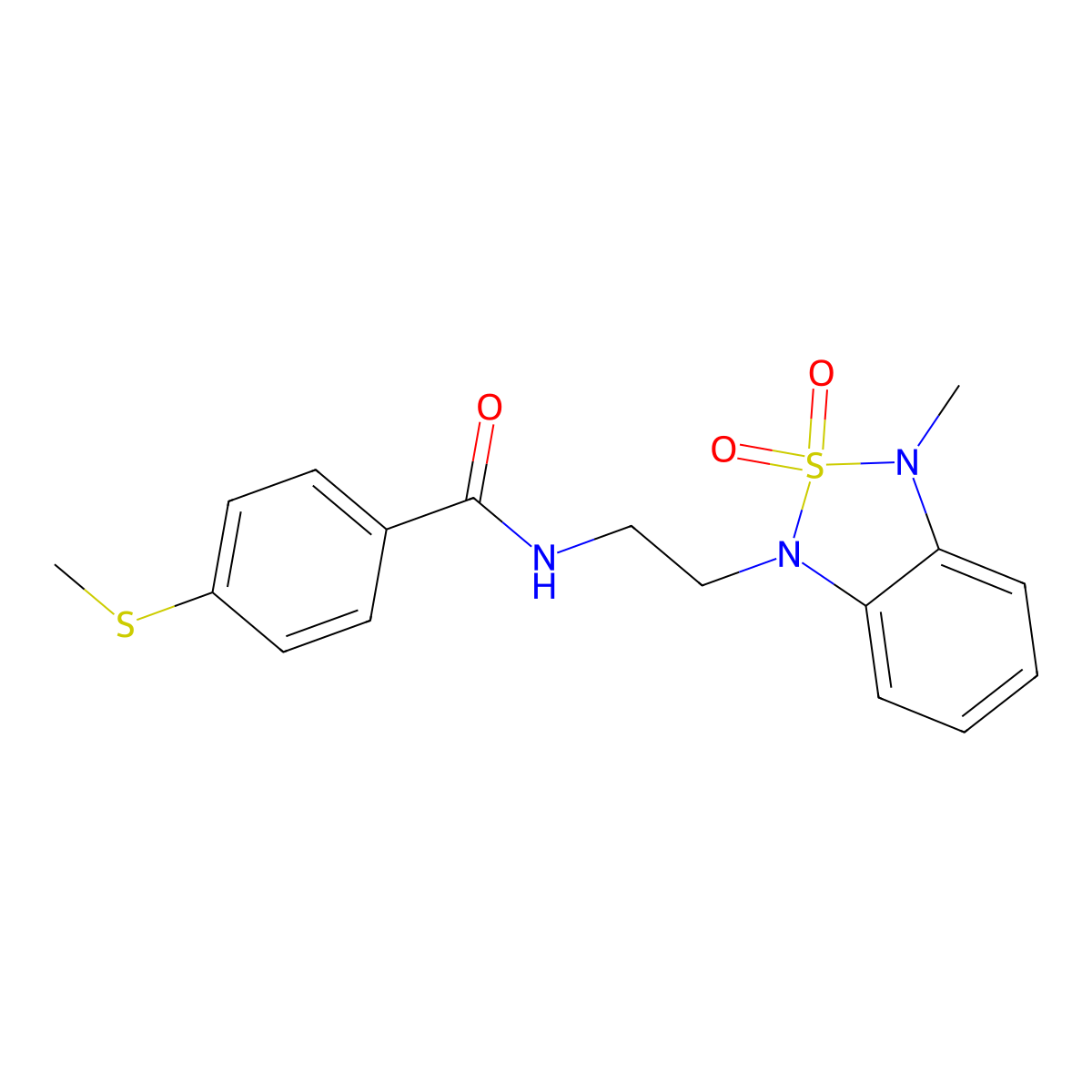 N-(2-(3-methyl-2,2-dioxidobenzo[c][1,2,5]thiadiazol-1(3H)-yl)ethyl)-4-(methylthio)benzamide molecular structure, CAS 2034238-82-7