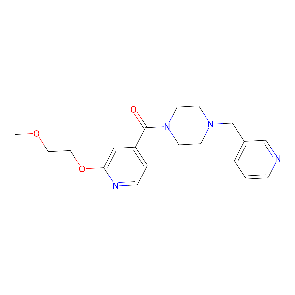 (2-(2-Methoxyethoxy)pyridin-4-yl)(4-(pyridin-3-ylmethyl)piperazin-1-yl)methanone molecular structure, CAS 2034238-86-1