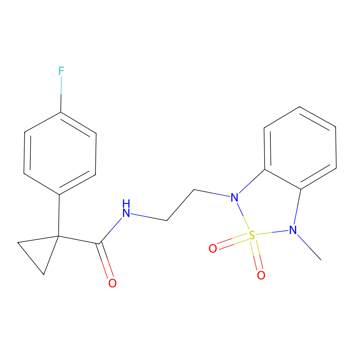 1-(4-fluorophenyl)-N-(2-(3-methyl-2,2-dioxidobenzo[c][1,2,5]thiadiazol-1(3H)-yl)ethyl)cyclopropanecarboxamide molecular structure, CAS 2034238-89-4