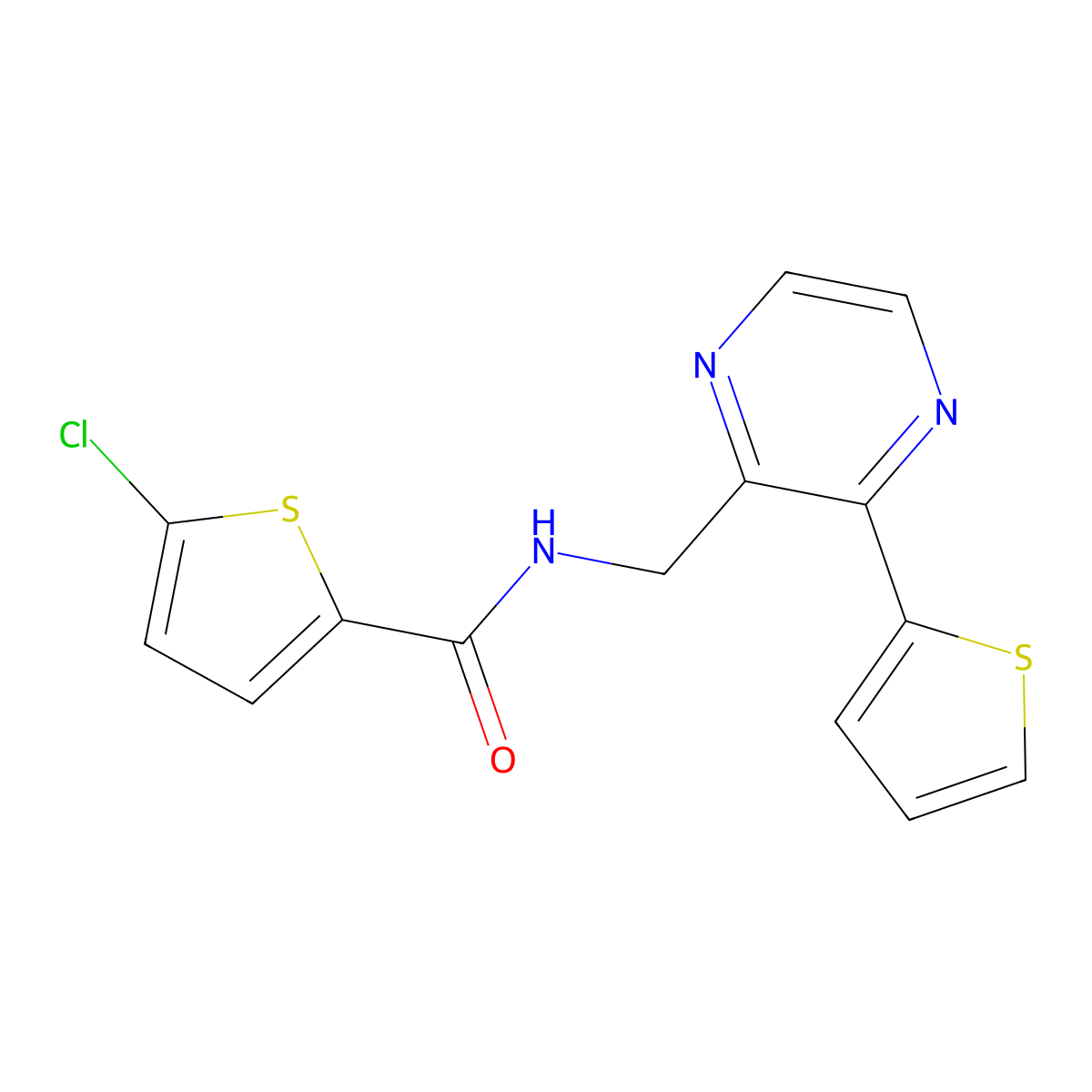 5-chloro-N-{[3-(thiophen-2-yl)pyrazin-2-yl]methyl}thiophene-2-carboxamide molecular structure, CAS 2034238-94-1