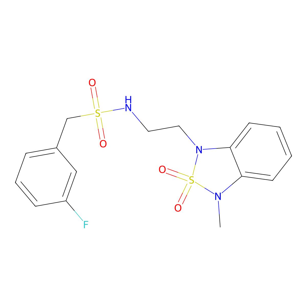 1-(3-fluorophenyl)-N-(2-(3-methyl-2,2-dioxidobenzo[c][1,2,5]thiadiazol-1(3H)-yl)ethyl)methanesulfonamide molecular structure, CAS 2034239-06-8