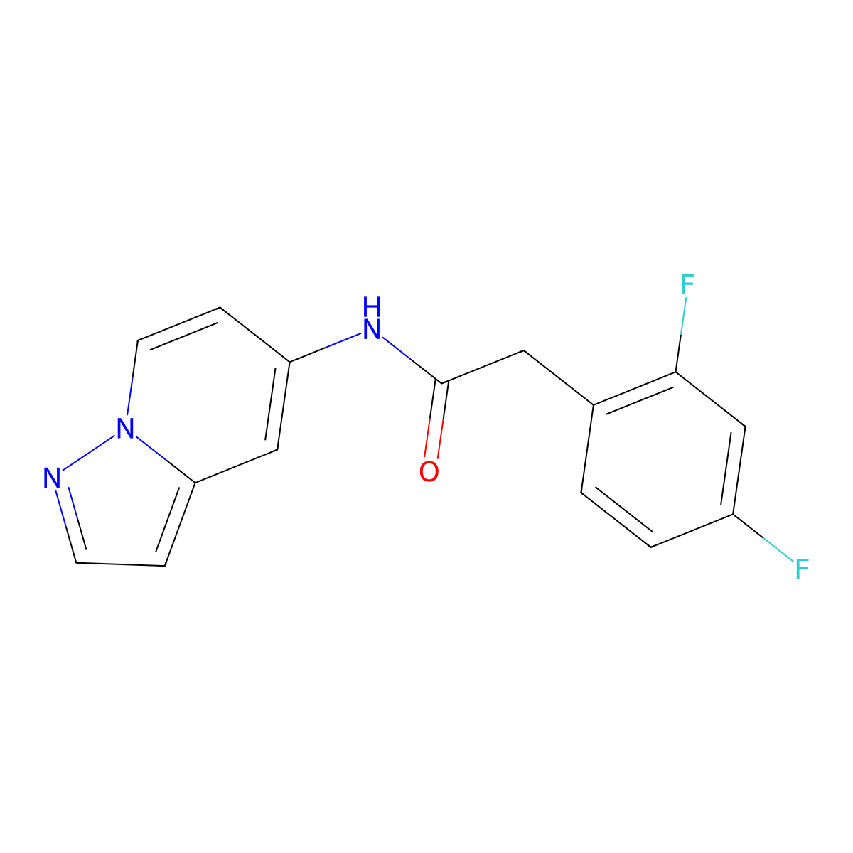 2-(2,4-difluorophenyl)-N-(pyrazolo[1,5-a]pyridin-5-yl)acetamide molecular structure, CAS 2034239-07-9