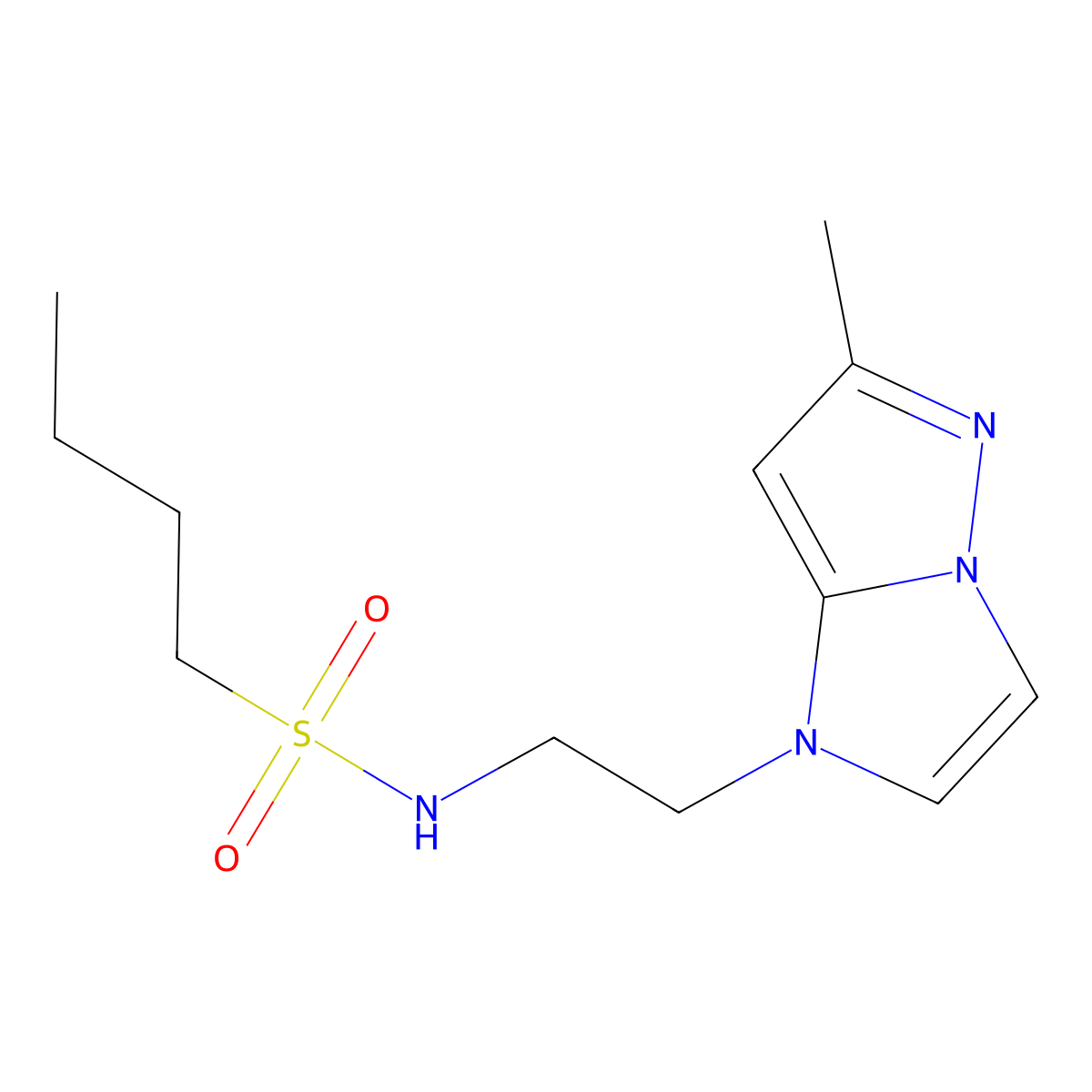 N-(2-(6-methyl-1H-imidazo[1,2-b]pyrazol-1-yl)ethyl)butane-1-sulfonamide molecular structure, CAS 2034239-18-2