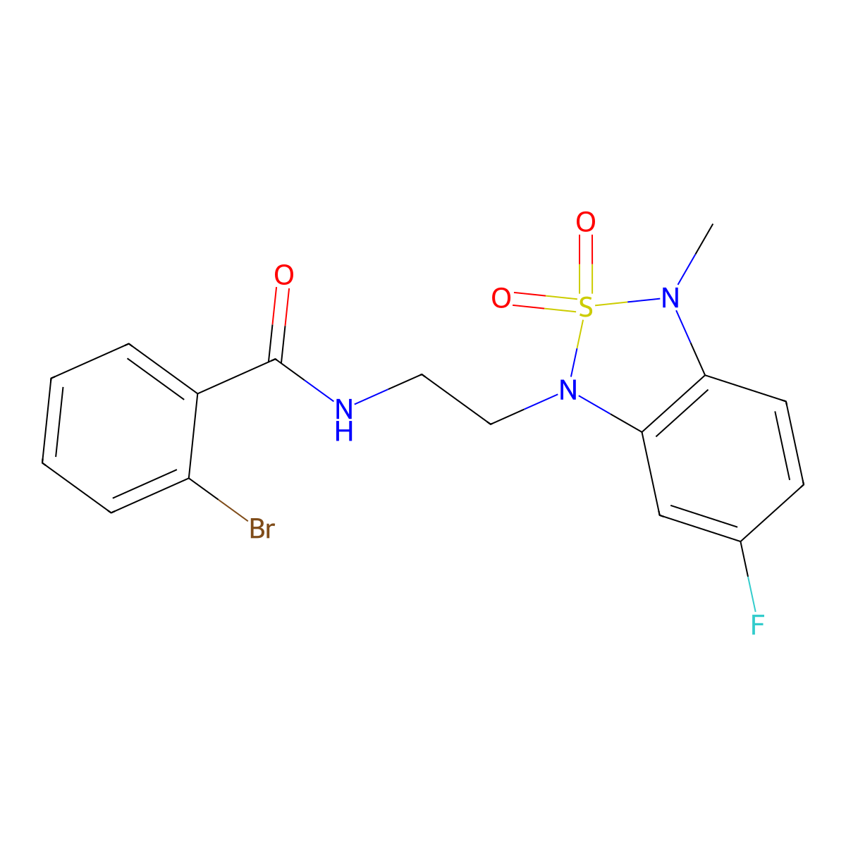 2-bromo-N-(2-(6-fluoro-3-methyl-2,2-dioxidobenzo[c][1,2,5]thiadiazol-1(3H)-yl)ethyl)benzamide molecular structure, CAS 2034239-35-3