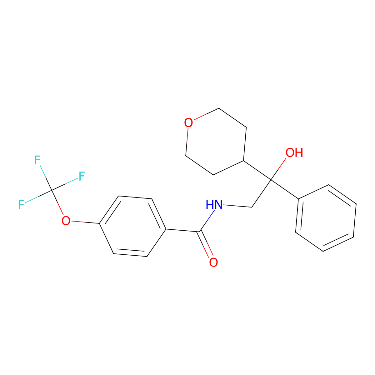N-[2-hydroxy-2-(oxan-4-yl)-2-phenylethyl]-4-(trifluoromethoxy)benzamide molecular structure, CAS 2034239-36-4