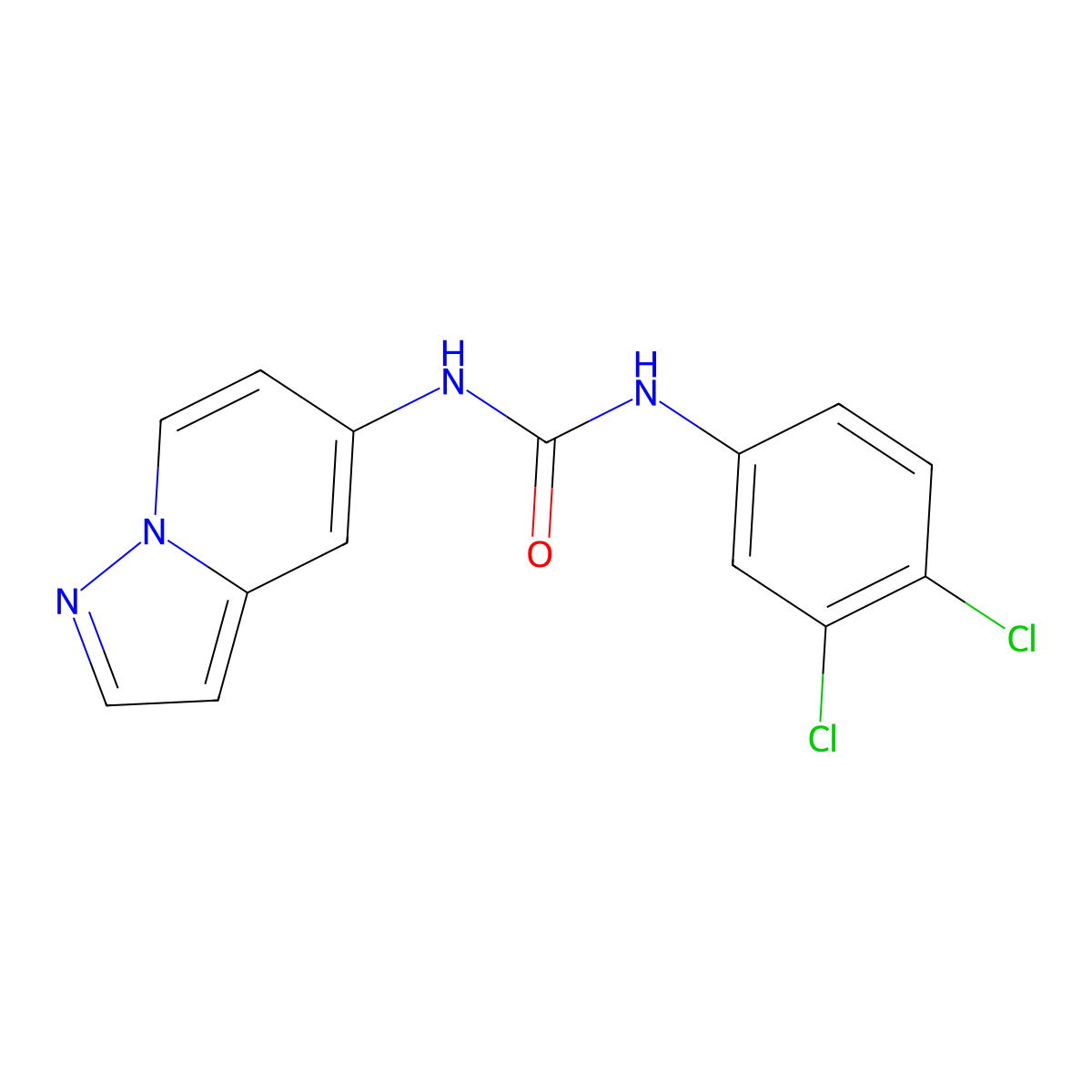 1-(3,4-Dichlorophenyl)-3-(pyrazolo[1,5-a]pyridin-5-yl)urea molecular structure, CAS 2034239-38-6