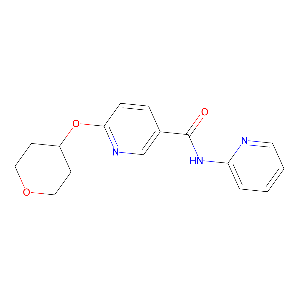 N-(pyridin-2-yl)-6-((tetrahydro-2H-pyran-4-yl)oxy)nicotinamide molecular structure, CAS 2034239-61-5