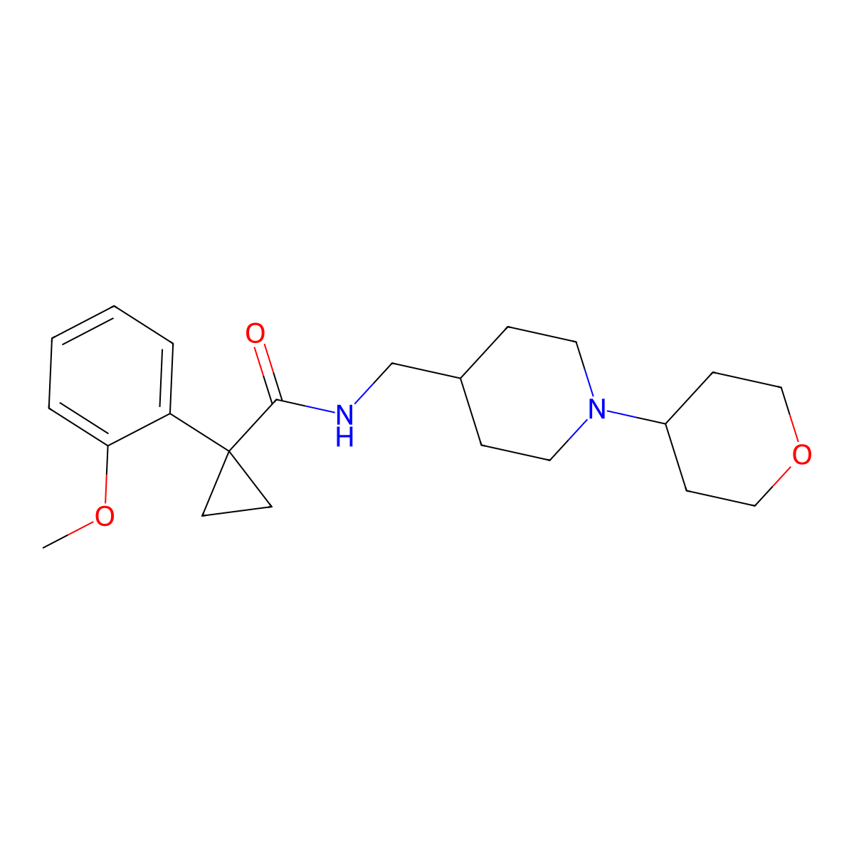 1-(2-methoxyphenyl)-N-((1-(tetrahydro-2H-pyran-4-yl)piperidin-4-yl)methyl)cyclopropanecarboxamide molecular structure, CAS 2034239-62-6