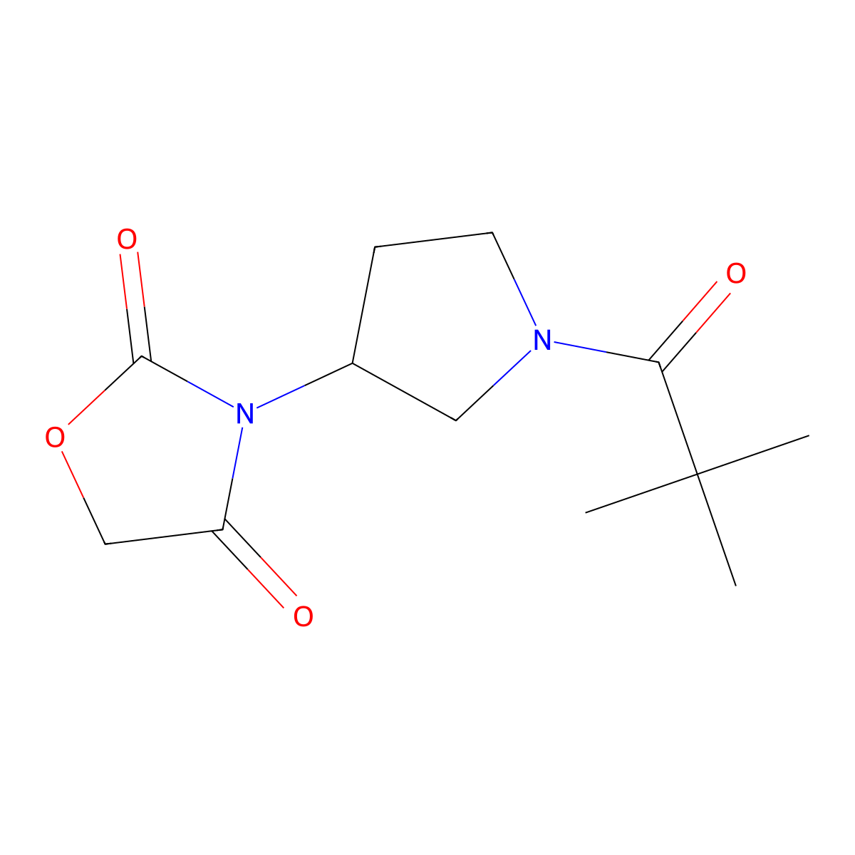 3-(1-Pivaloylpyrrolidin-3-yl)oxazolidine-2,4-dione molecular structure, CAS 2034240-33-8