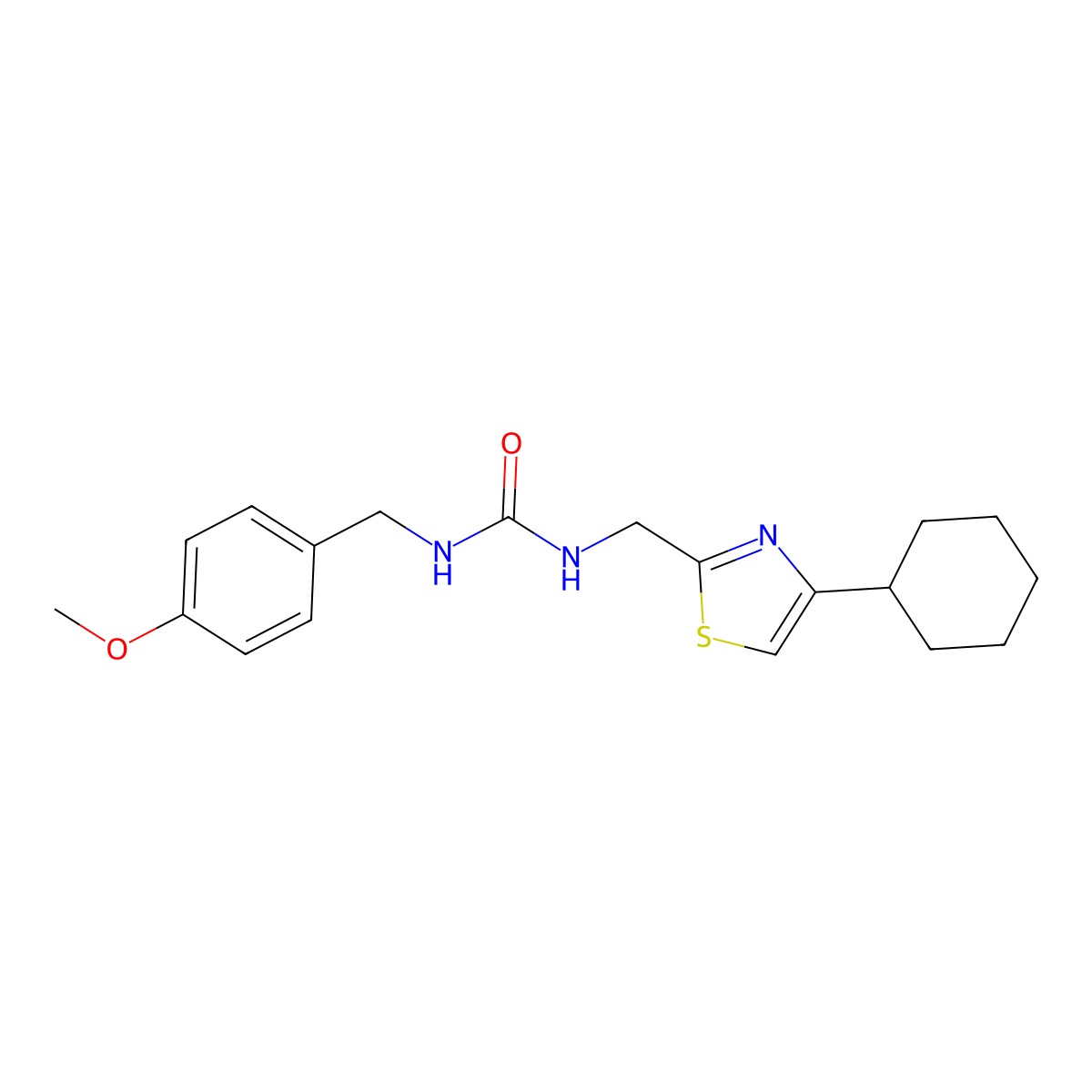 1-((4-Cyclohexylthiazol-2-yl)methyl)-3-(4-methoxybenzyl)urea molecular structure, CAS 2034240-34-9
