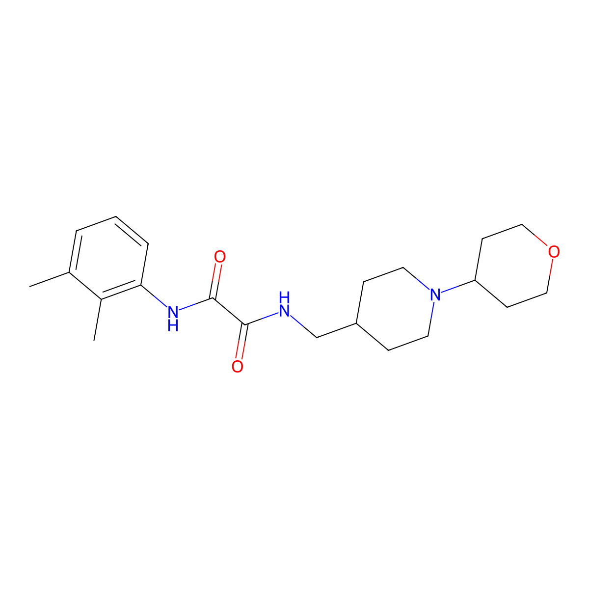 N1-(2,3-dimethylphenyl)-N2-((1-(tetrahydro-2H-pyran-4-yl)piperidin-4-yl)methyl)oxalamide molecular structure, CAS 2034240-35-0