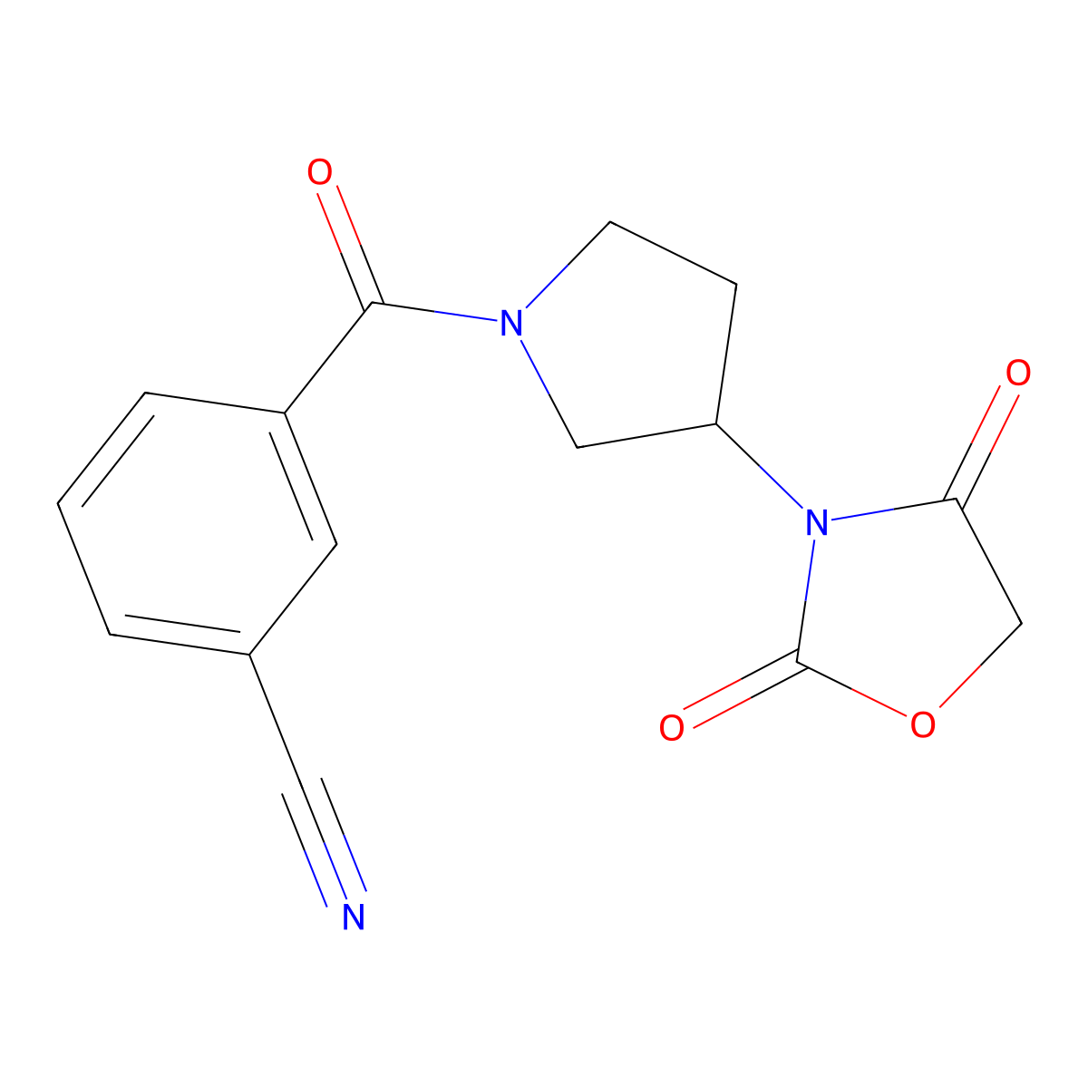 3-(3-(2,4-Dioxooxazolidin-3-yl)pyrrolidine-1-carbonyl)benzonitrile molecular structure, CAS 2034240-37-2