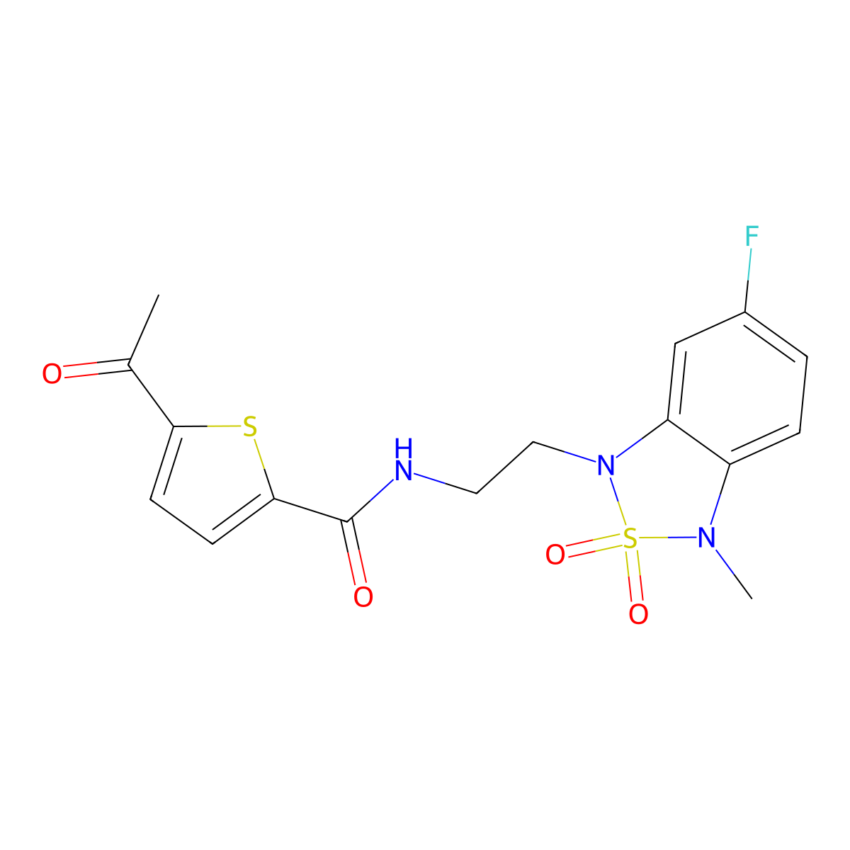 5-acetyl-N-(2-(6-fluoro-3-methyl-2,2-dioxidobenzo[c][1,2,5]thiadiazol-1(3H)-yl)ethyl)thiophene-2-carboxamide molecular structure, CAS 2034240-43-0