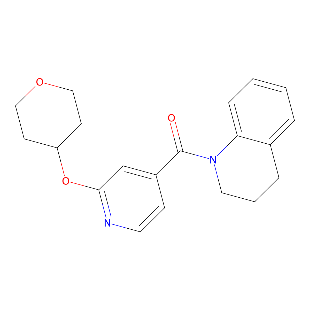(3,4-dihydroquinolin-1(2H)-yl)(2-((tetrahydro-2H-pyran-4-yl)oxy)pyridin-4-yl)methanone molecular structure, CAS 2034240-48-5