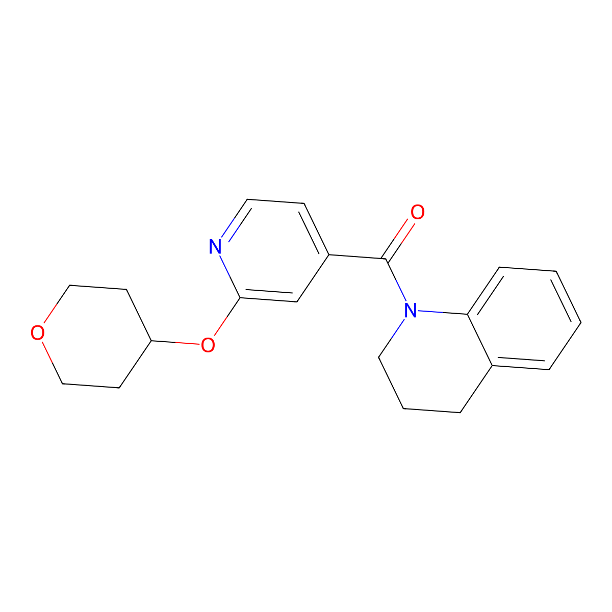 (3,4-dihydroquinolin-1(2H)-yl)(2-((tetrahydro-2H-pyran-4-yl)oxy)pyridin-4-yl)methanone molecular structure, CAS 2034240-48-5
