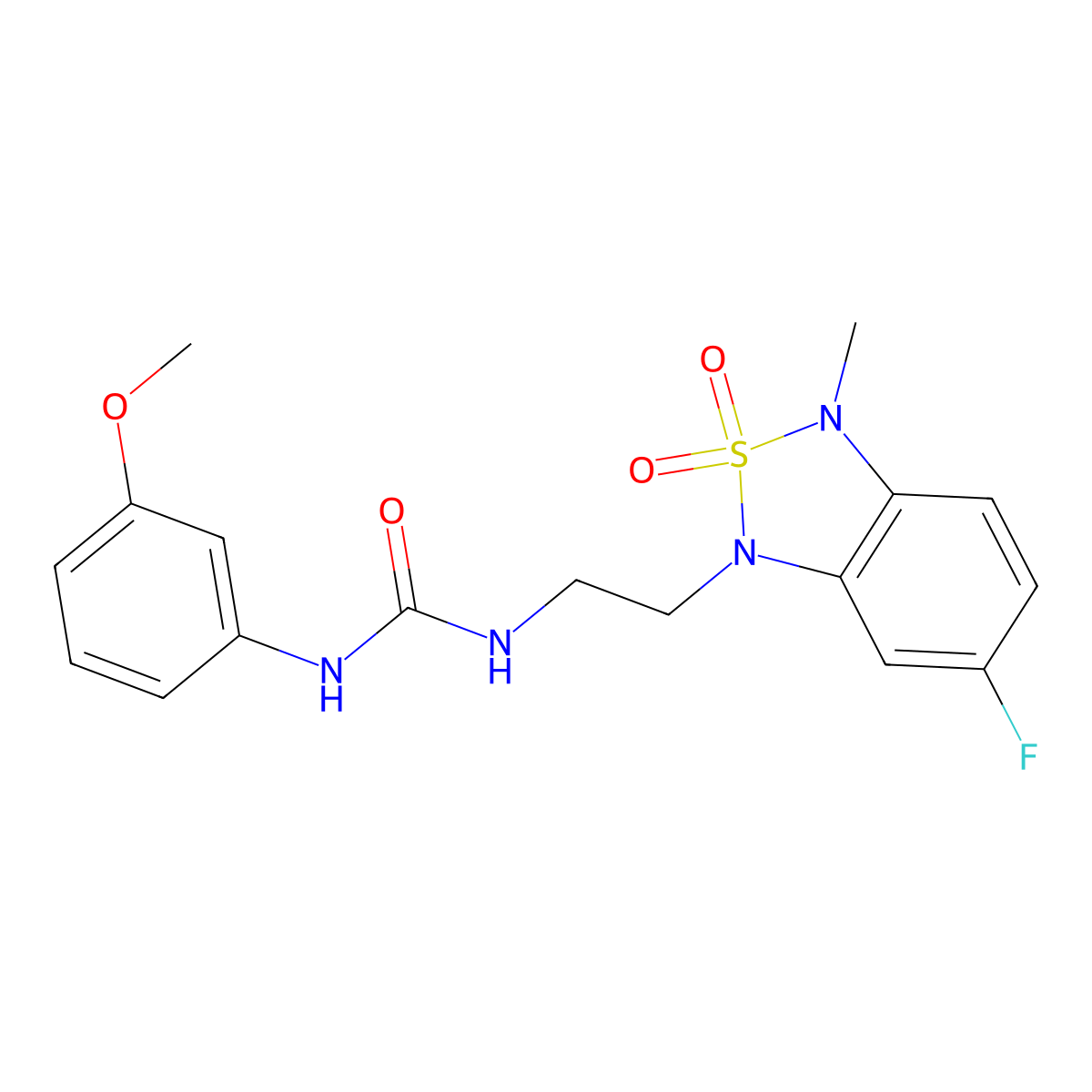 1-(2-(6-fluoro-3-methyl-2,2-dioxidobenzo[c][1,2,5]thiadiazol-1(3H)-yl)ethyl)-3-(3-methoxyphenyl)urea molecular structure, CAS 2034240-49-6